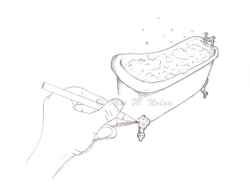 794x613 drawing a bath funny bathroom art bathroom wall art pencil etsy - Drawing Of Bathroom