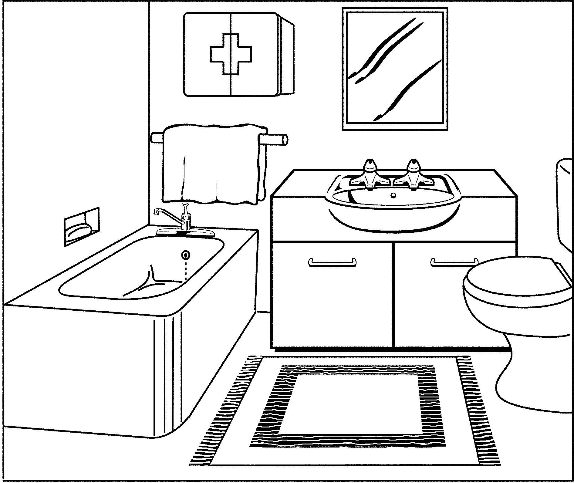 Drawing Of Bathroom at PaintingValley.com | Explore collection of