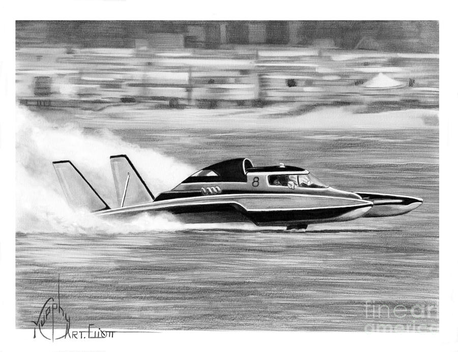900x692 Speed Boat Drawing - Drawing Of Boat In Water