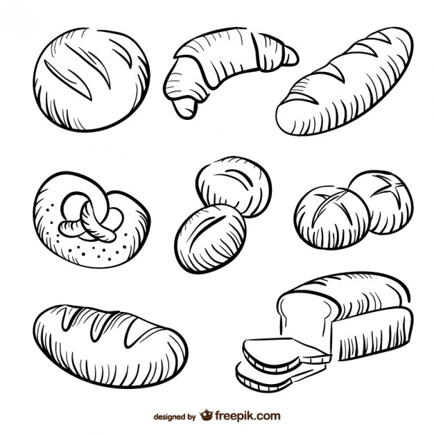 626x626 Bread Drawings Collection Vector Free Download - Drawing Of Bread