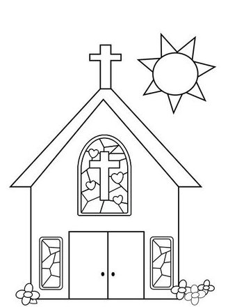 341x440 Drawing Church Building - Drawing Of Church Building