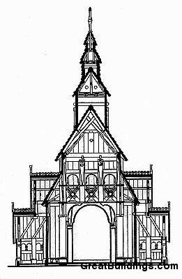 261x400 Great Buildings Drawing - Drawing Of Church Building