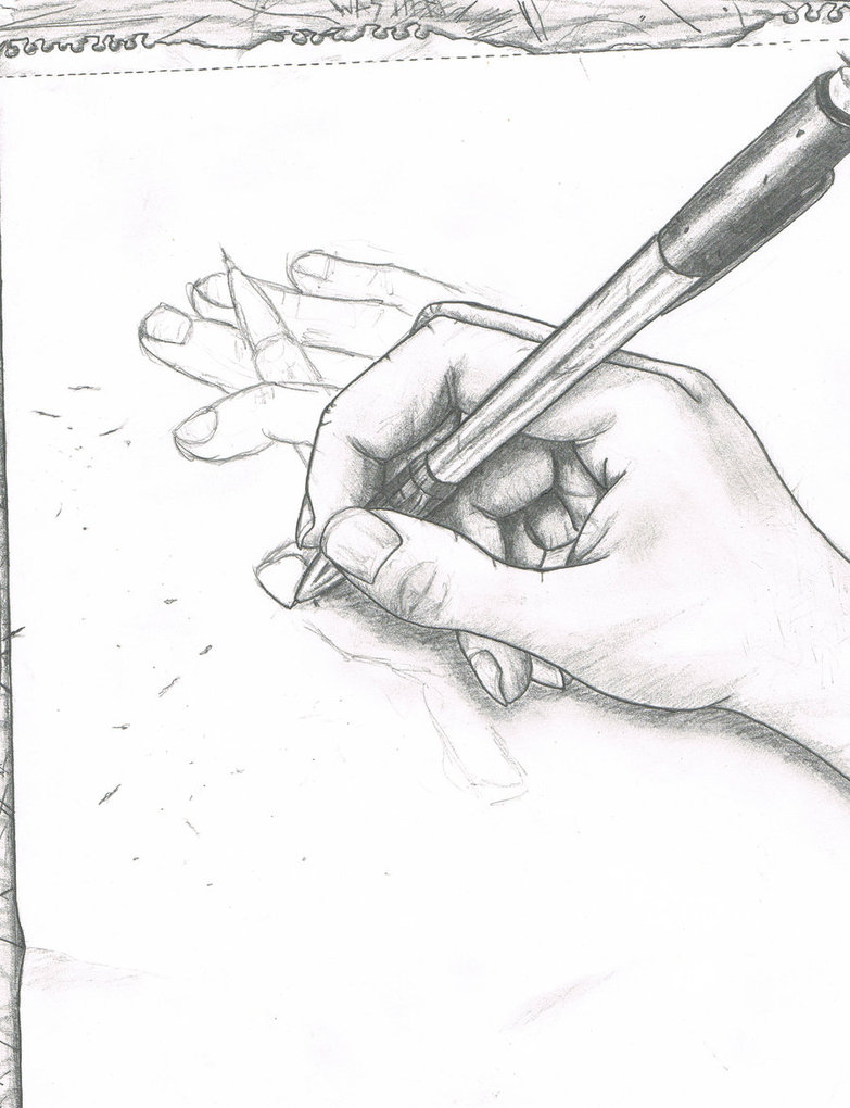 783x1020 Picture Of A Hand Drawing - Drawing Of Drawing