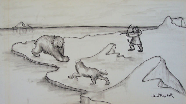 640x360 Alaskan Art Collection On Ebay! - Drawing Of Eskimo