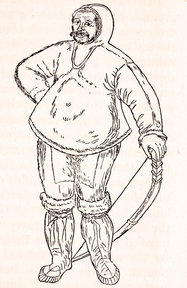 187x288 An Eskimo From A Water Colour Drawing - Drawing Of Eskimo