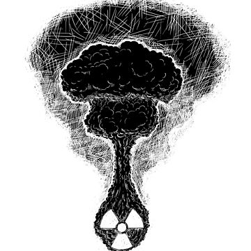 360x360 drawing of nuclear explosion coming from radiation symbol - Drawing Of Explosion