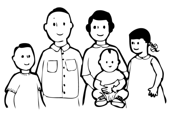 576x394 Family Members Clipart Black And White Great Free Clipart - Drawing Of Family Members