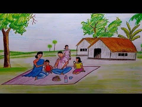 480x360 How To Draw A Scenery Of Family Members Step - Drawing Of Family Members