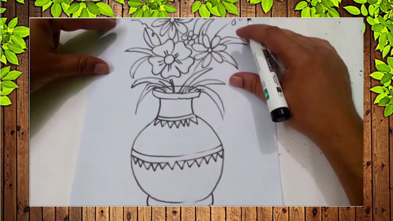 1280x720 How To Draw Easy Flower Vase For Kids Easy Kids Drawing Tutorial - Drawing Of Flower Vase For Kid