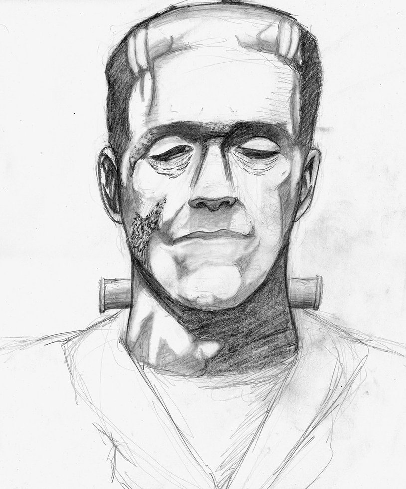 814x980 frankenstein drawing sketch for free download - Drawing Of Frankenstein Monster