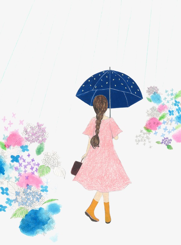 600x809 pencil umbrella girl, umbrella clipart, pencil drawing, girl png - Drawing Of Girl With Umbrella
