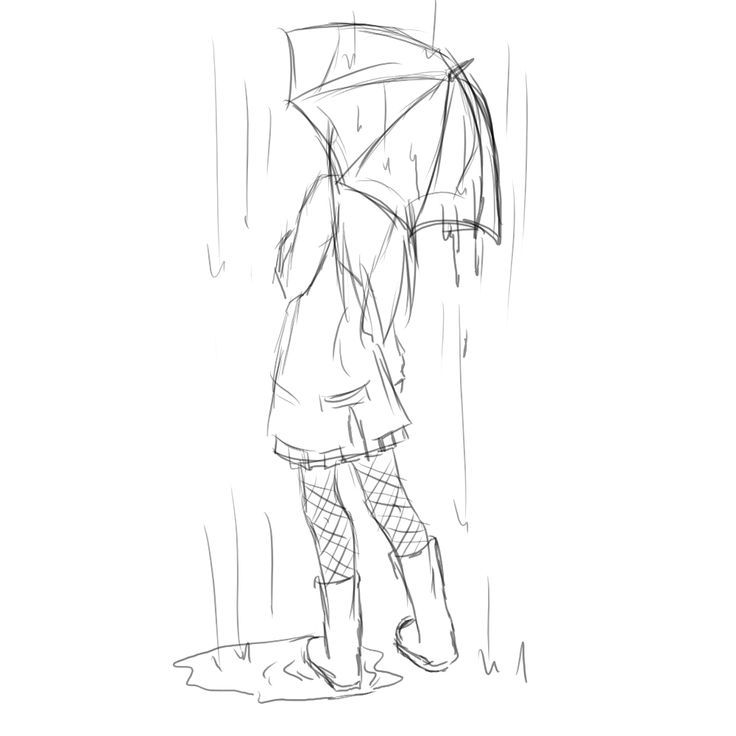736x736 The Art Of Seeing Head Girl Sketch, Drawings, Sketches - Drawing Of Girl With Umbrella
