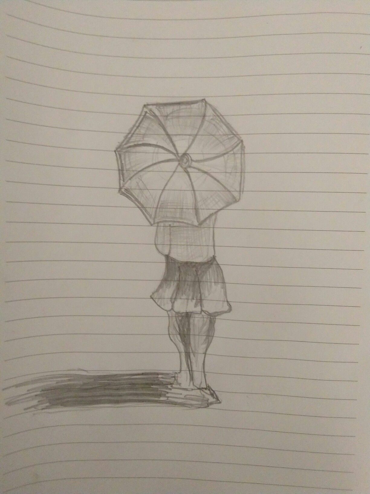 Drawing Of Girl With Umbrella at PaintingValley.com ...