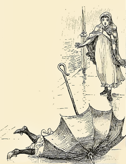 441x577 Vintage Walter Crane - Drawing Of Girl With Umbrella