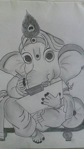 169x300 God Ganesh Drawings Fine Art America - Drawing Of God Ganesha