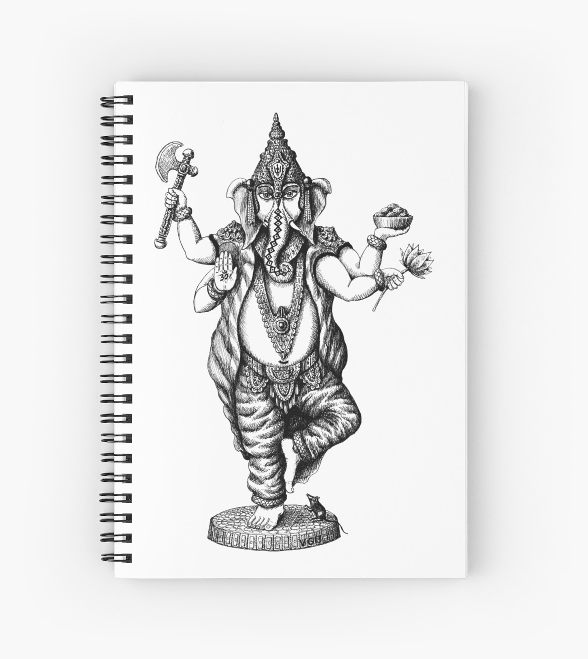 1171x1313 God Ganesha Ink Pen Drawing Spiral Notebooks - Drawing Of God Ganesha