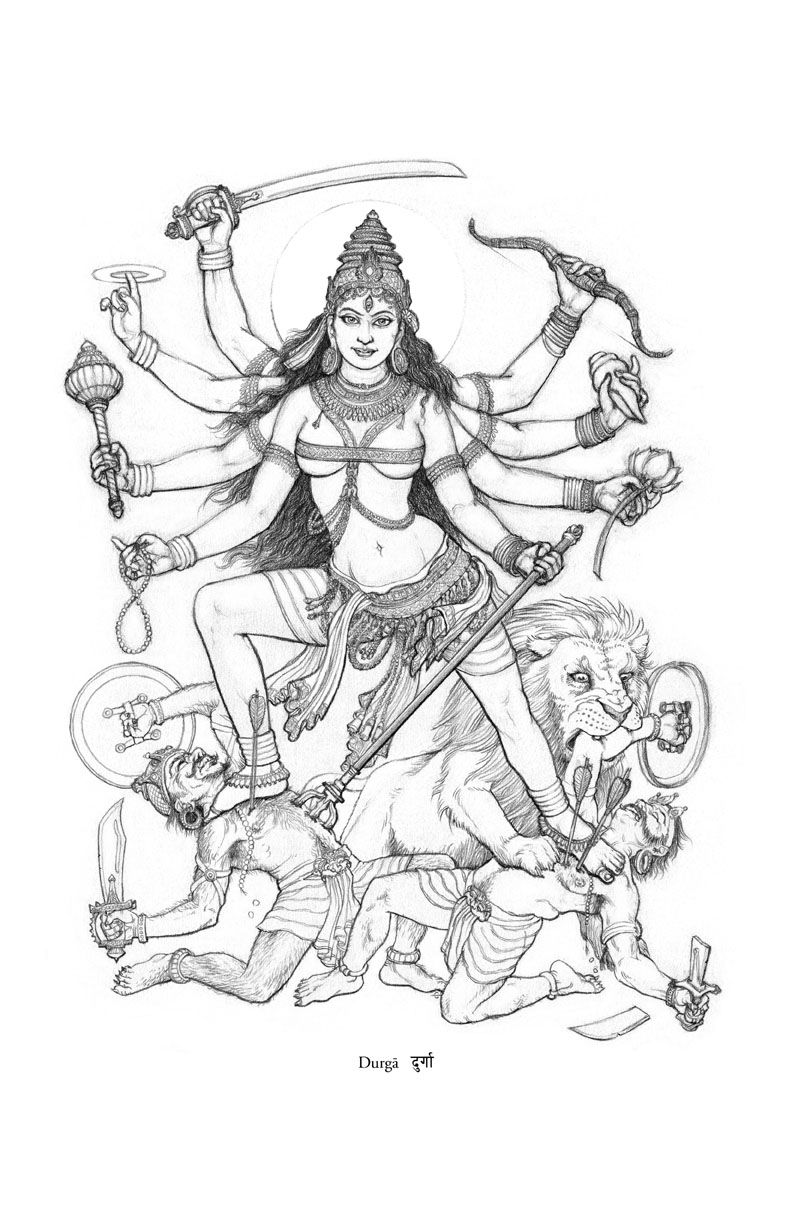 Sketch Of Goddess Durga at PaintingValley.com | Explore collection of