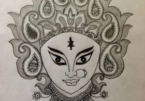 Drawing Of Goddess Durga at PaintingValley.com | Explore collection of ...