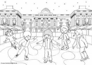 ice skating rink drawing