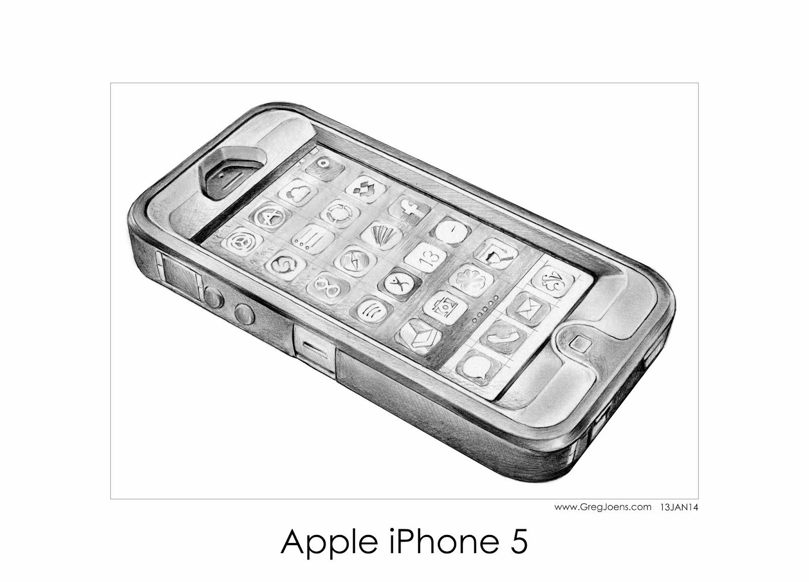 1600x1151 sketch of the day apple iphone - Drawing Of Iphone