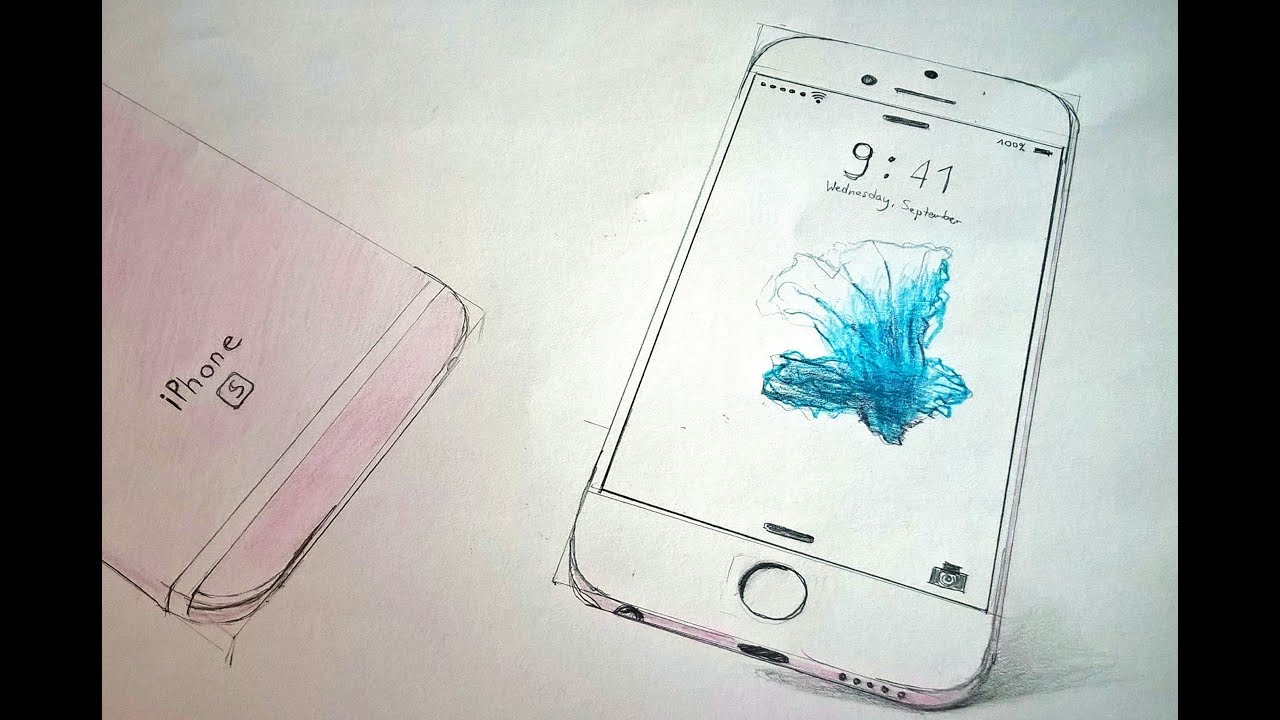 1280x720 iphone drawing - Drawing Of Iphone