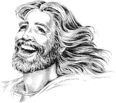400x354 smile, play, and laugh with jesus! - Drawing Of Jesus Laughing