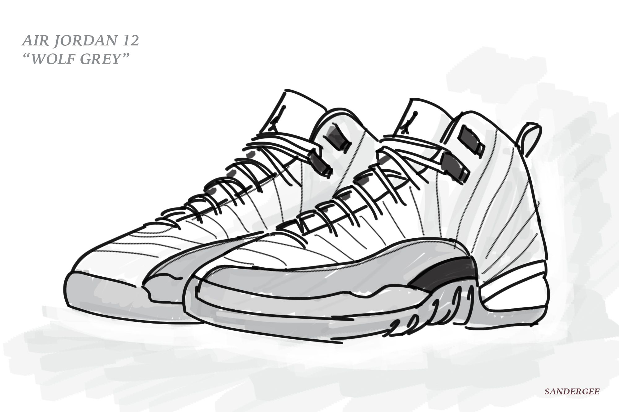 Drawing Of Jordan 12 at PaintingValley.com | Explore collection of