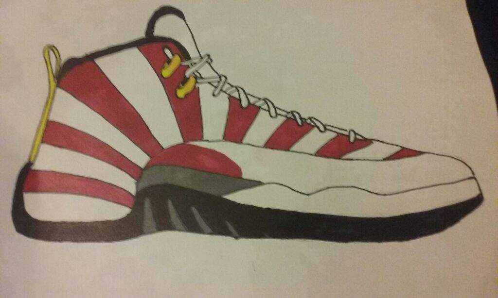 Drawing Of Jordan 12 at PaintingValley.com | Explore collection of