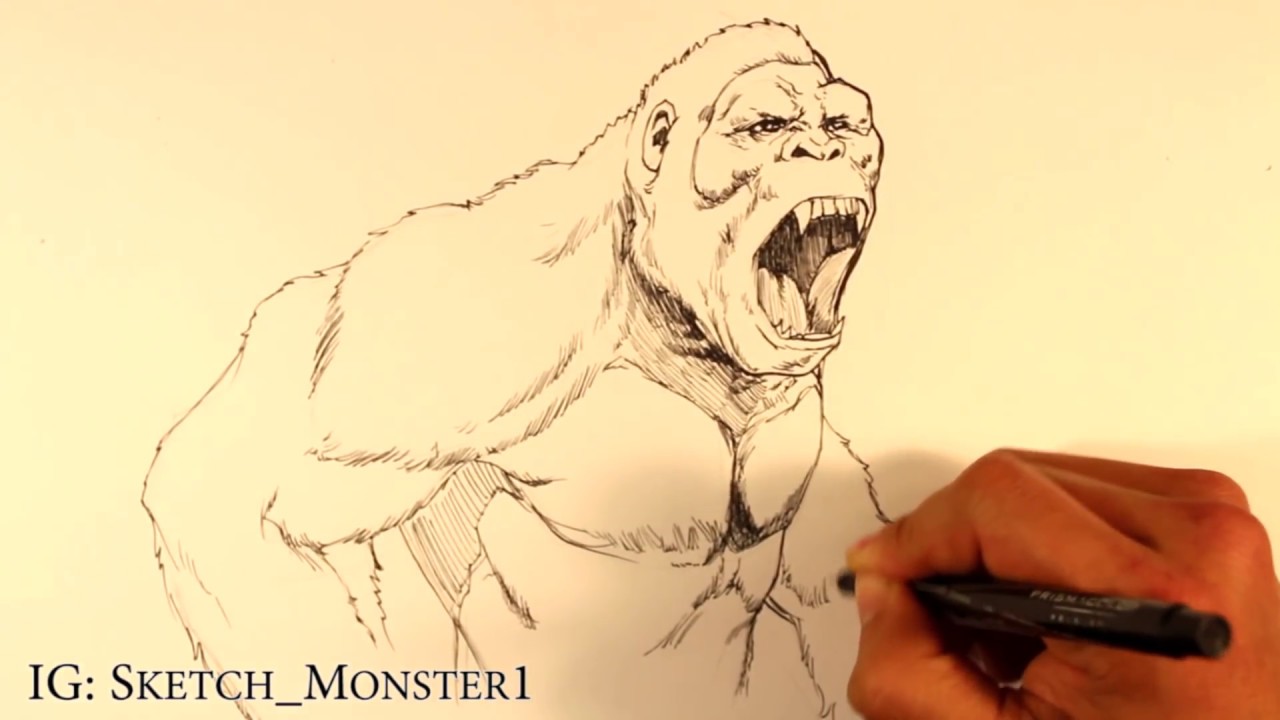 1280x720 How To Draw King Kong - Drawing Of King