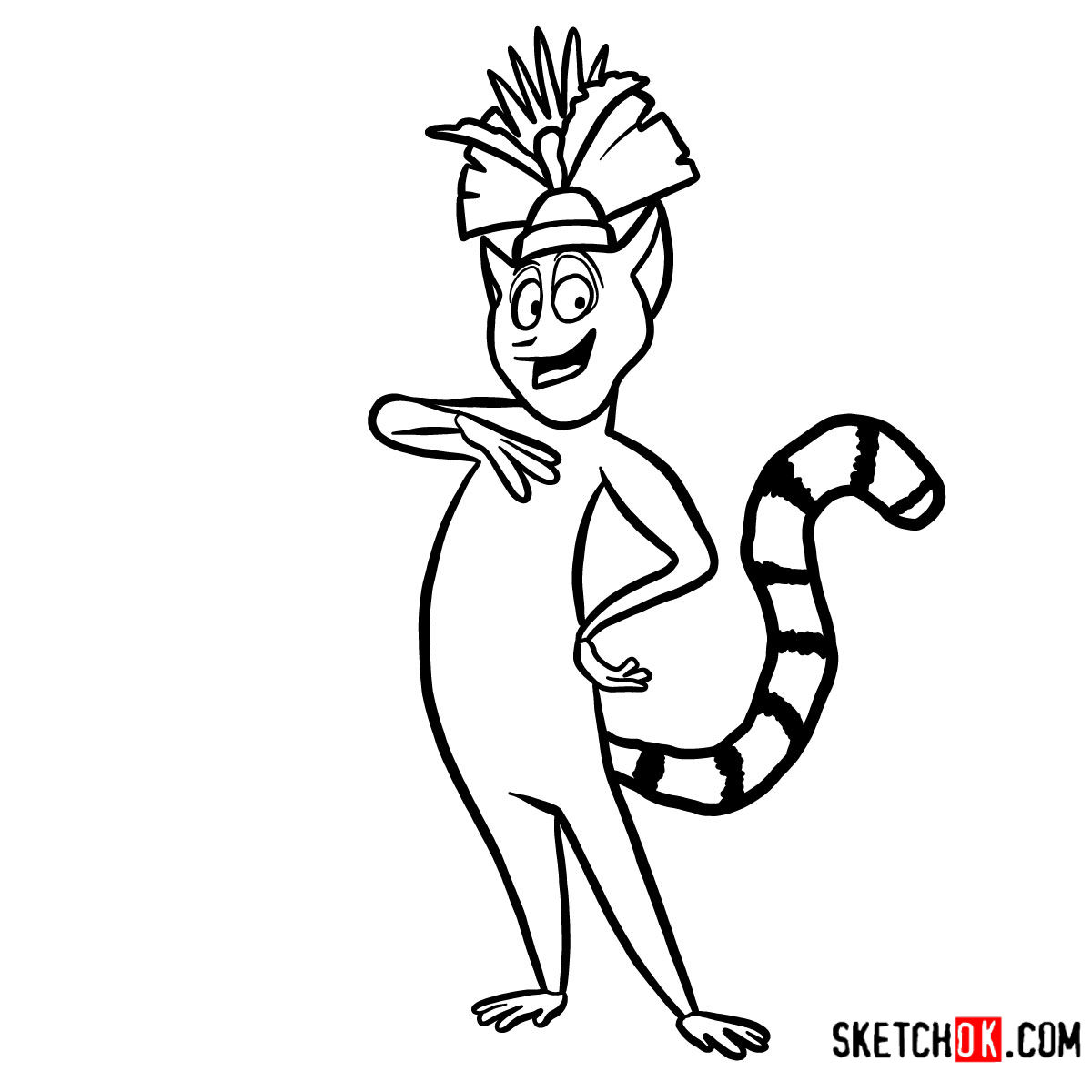 1200x1200 How To Draw King Julien Madagascar - Drawing Of King