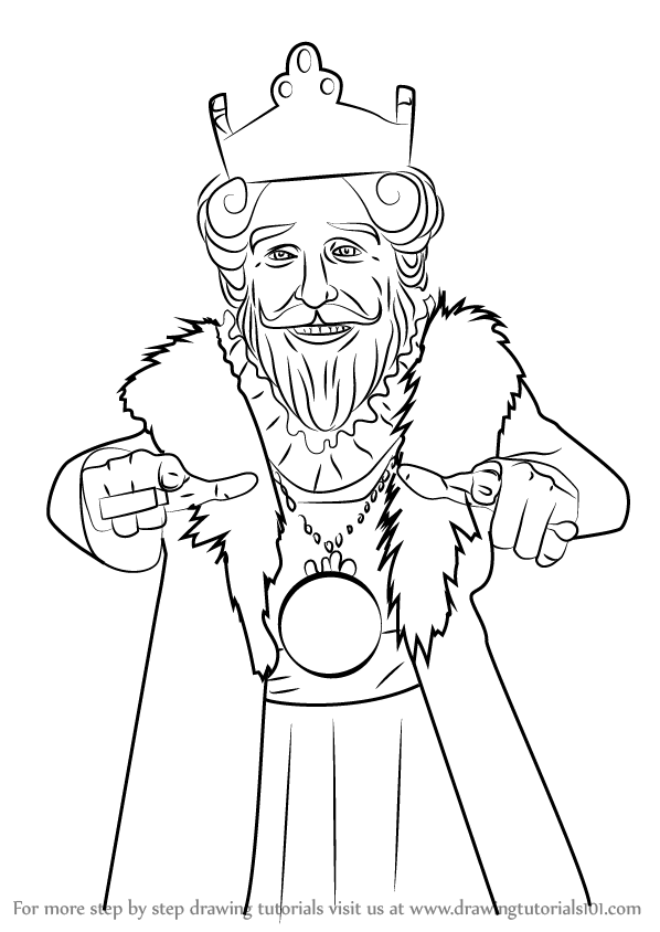 598x844 Learn How To Draw Burger King Mascot - Drawing Of King