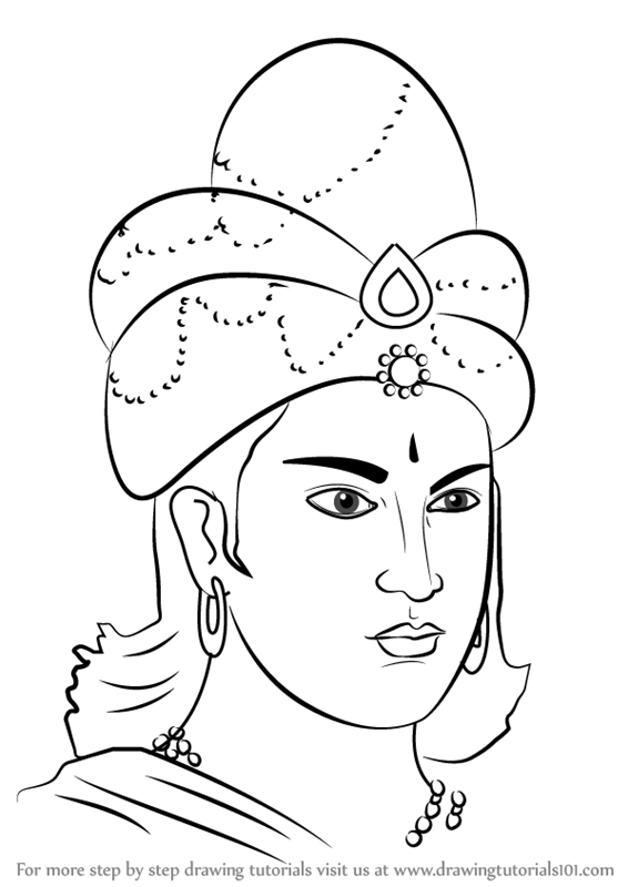566x800 Learn How To Draw King Ashoka - Drawing Of King