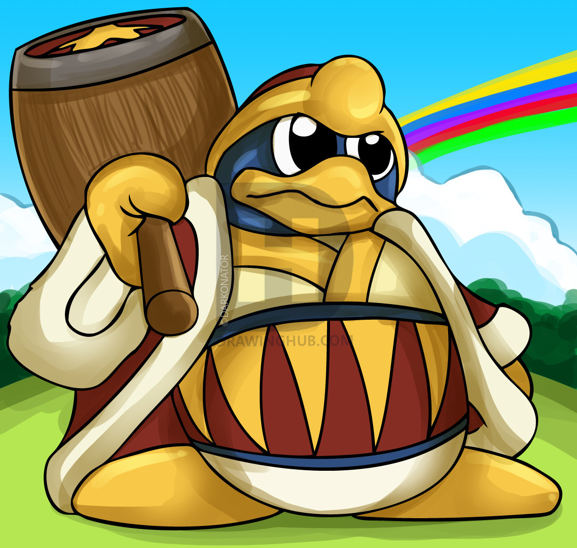 1182x1121 How To Draw King Dedede From Kirby, Step - Drawing Of King