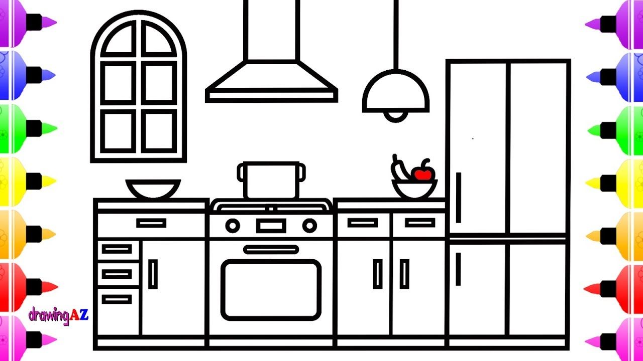 simple kitchen design drawing