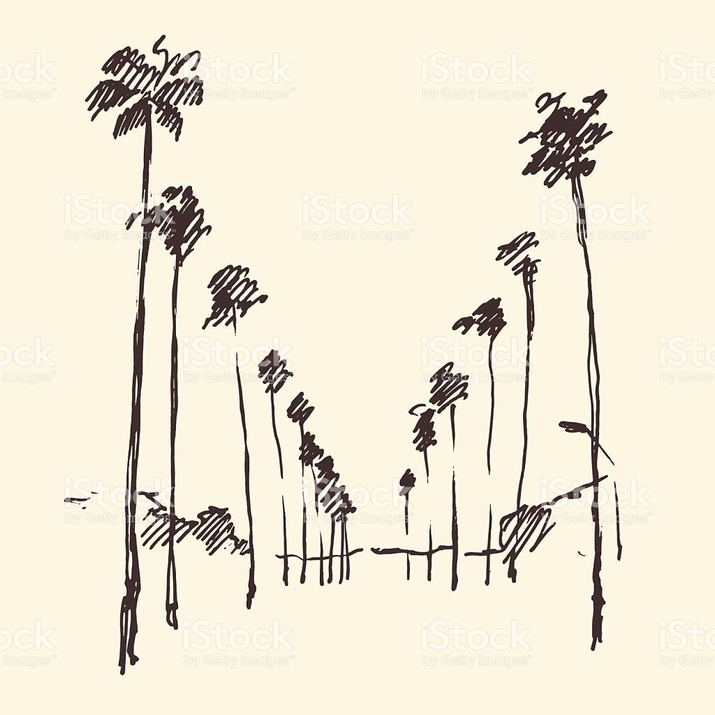 1024x1024 los angeles california skyline engraved style hand drawn vector - Drawing Of Los Angeles