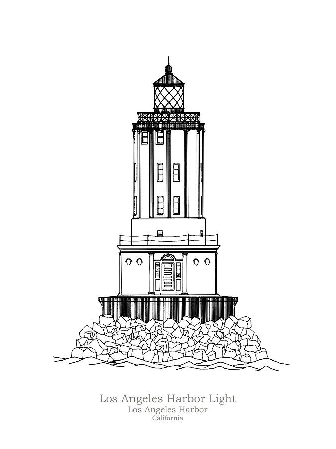 675x900 los angeles harbor lighthouse - Drawing Of Los Angeles