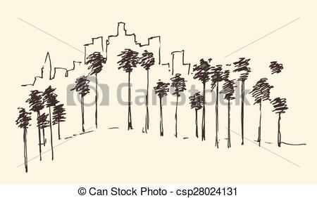 450x282 Vector - Drawing Of Los Angeles
