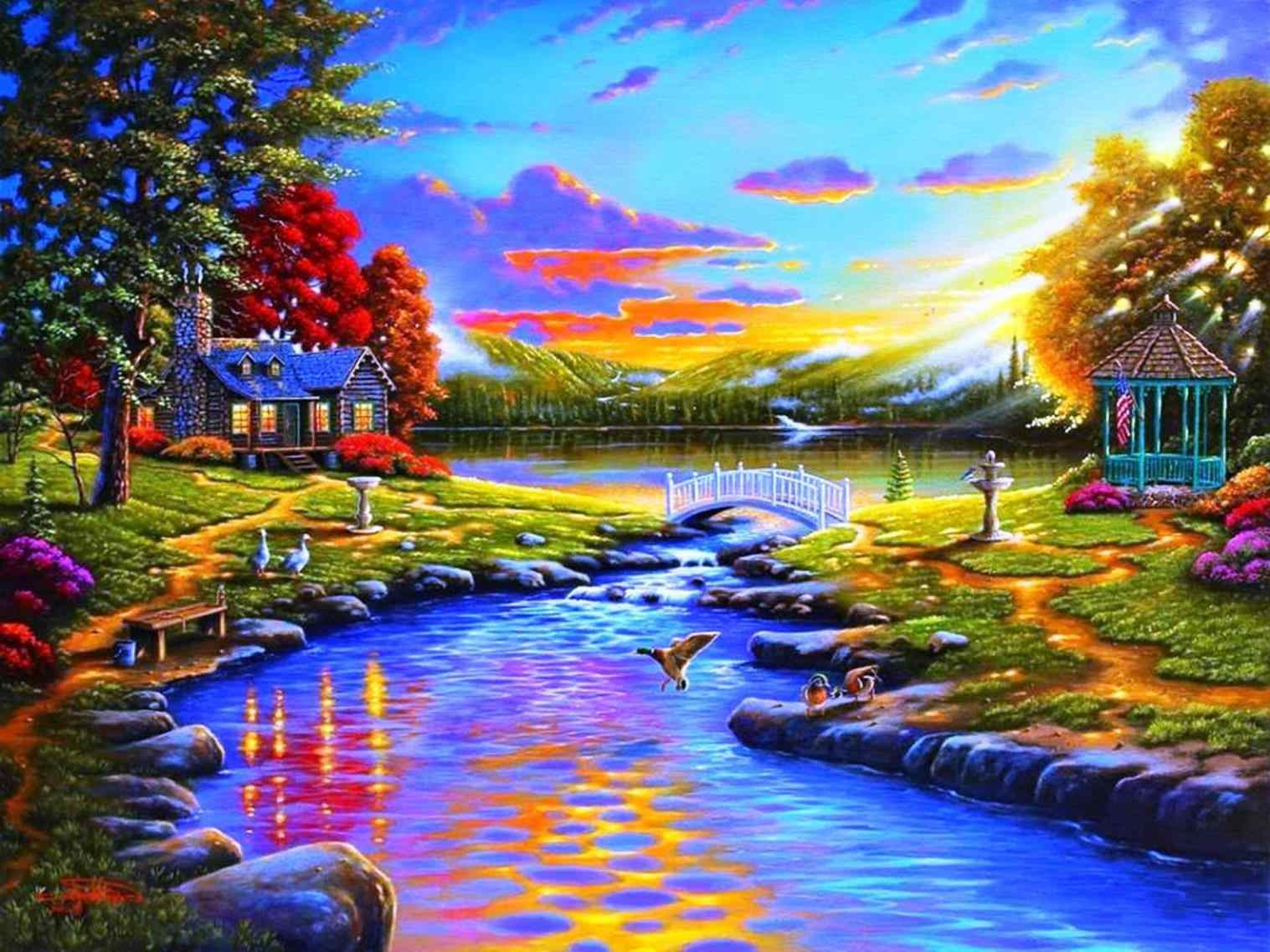 Beautiful Scenery Drawings With Crayons bmpcyber