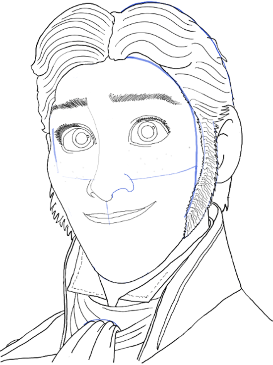 550x737 How To Draw Prince Hans From Frozen With Easy Step - Drawing Of Prince