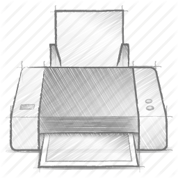 256x256 Engineering, Hand Drawn, Printer, Sketch Icon - Drawing Of Printer