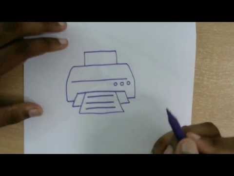 480x360 How To Draw A Printer Easy Drawing For Kids Learn To Draw Step - Drawing Of Printer