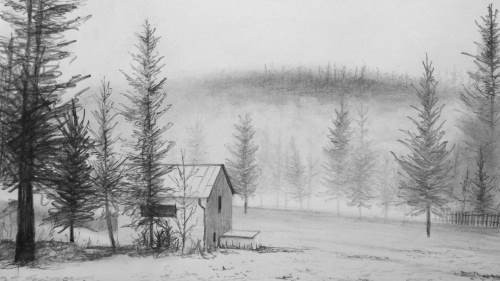 500x281 How To Draw A House In The Snow Online Art Lessons - Drawing Of Snow