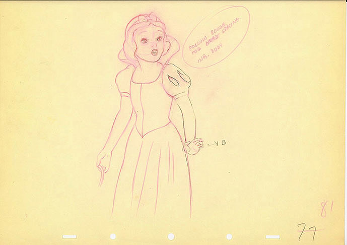 689x486 Animation Cel Drawing Of Snow White Animation Art - Drawing Of Snow