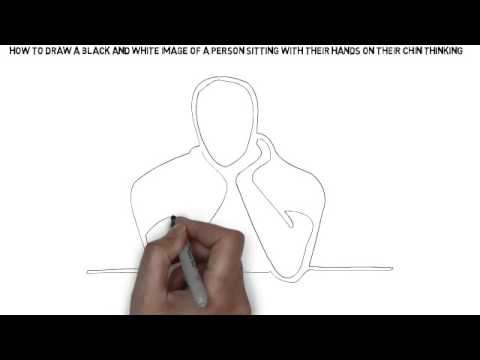 480x360 How To Draw A Black And White Image Of A Person Sitting With Their - Drawing Of Someone Thinking