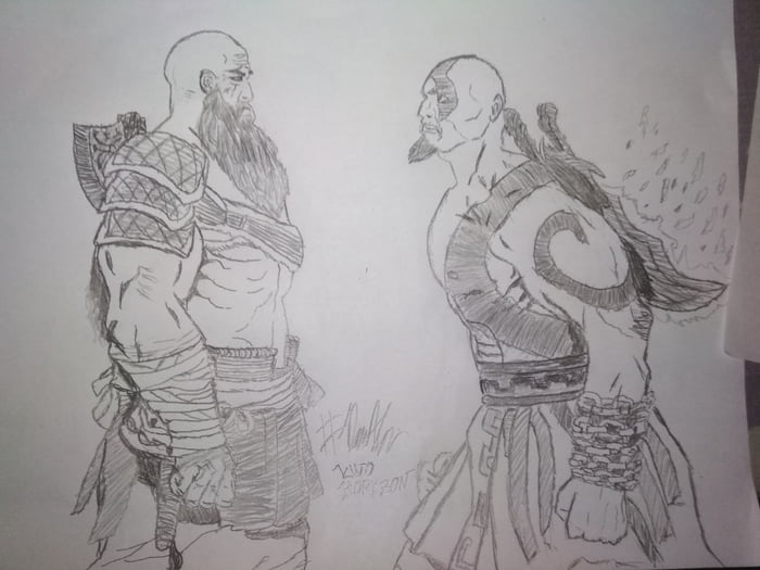 700x525 Someone Posted About Kratos G O W, So I'm Thinking About Draw It - Drawing Of Someone Thinking