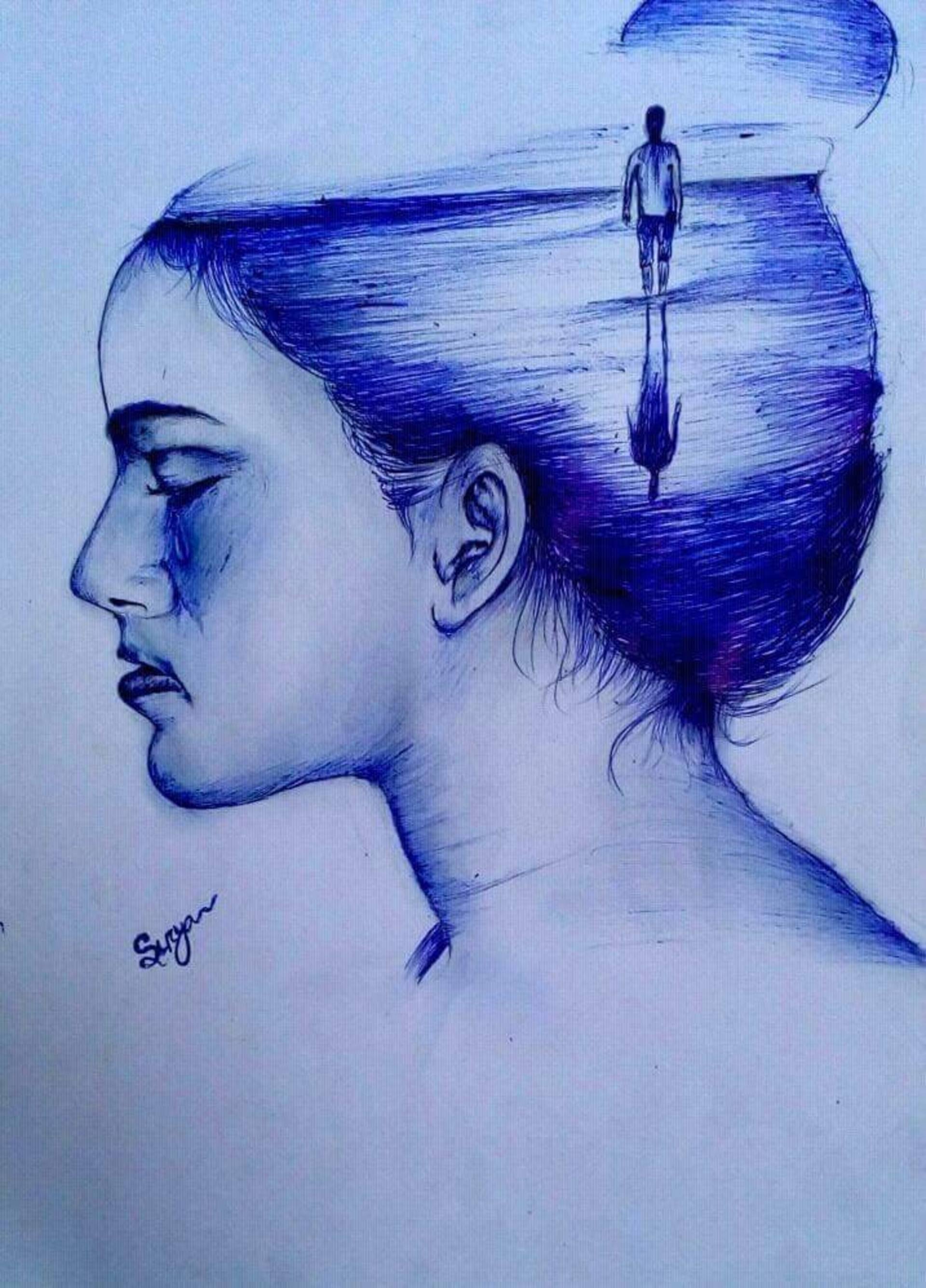 1920x2669 Thinking Drawing - Drawing Of Someone Thinking