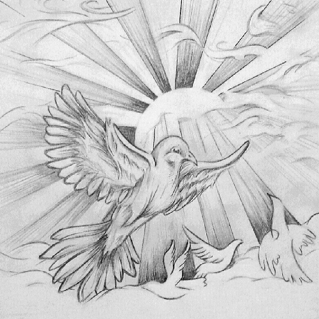 640x640 Dove Drawing Cloud For Free Download - Drawing Of Sun And Clouds. 