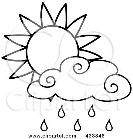 450x470 Drawing Of A Raindrop Illustration Of An Outline Of A Sun - Drawing Of Sun And Clouds