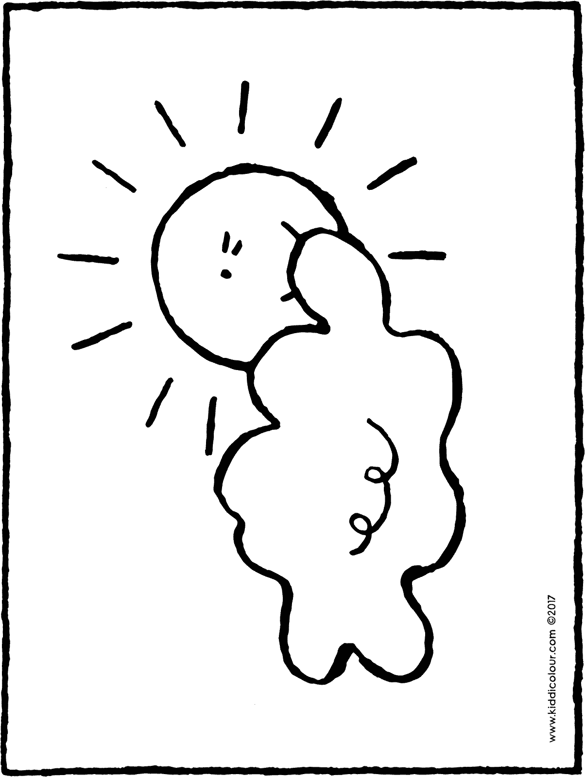 1204x1600 Sun Behind The Clouds - Drawing Of Sun And Clouds