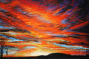 300x200 Red Hills Drawings Fine Art America - Drawing Of Sunset In Hills
